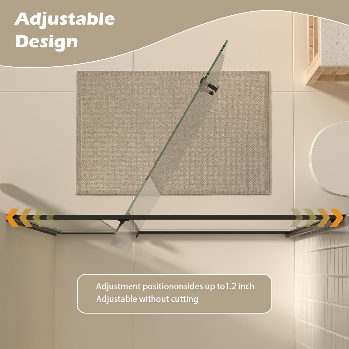 47-49" W × 72" H Pivot Shower Door