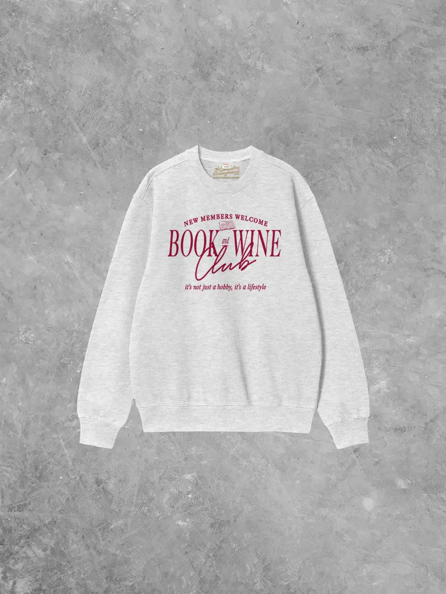 Underground Original Design: Books & Wine Club, Bookish Boxy Cotton Sweatshirt