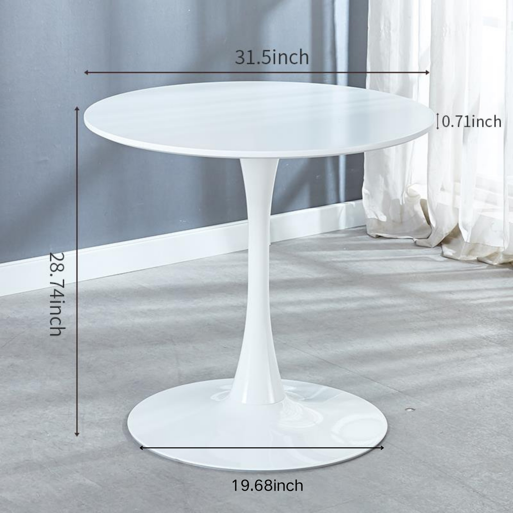 31.5" White COLOR TOP Tulip Table