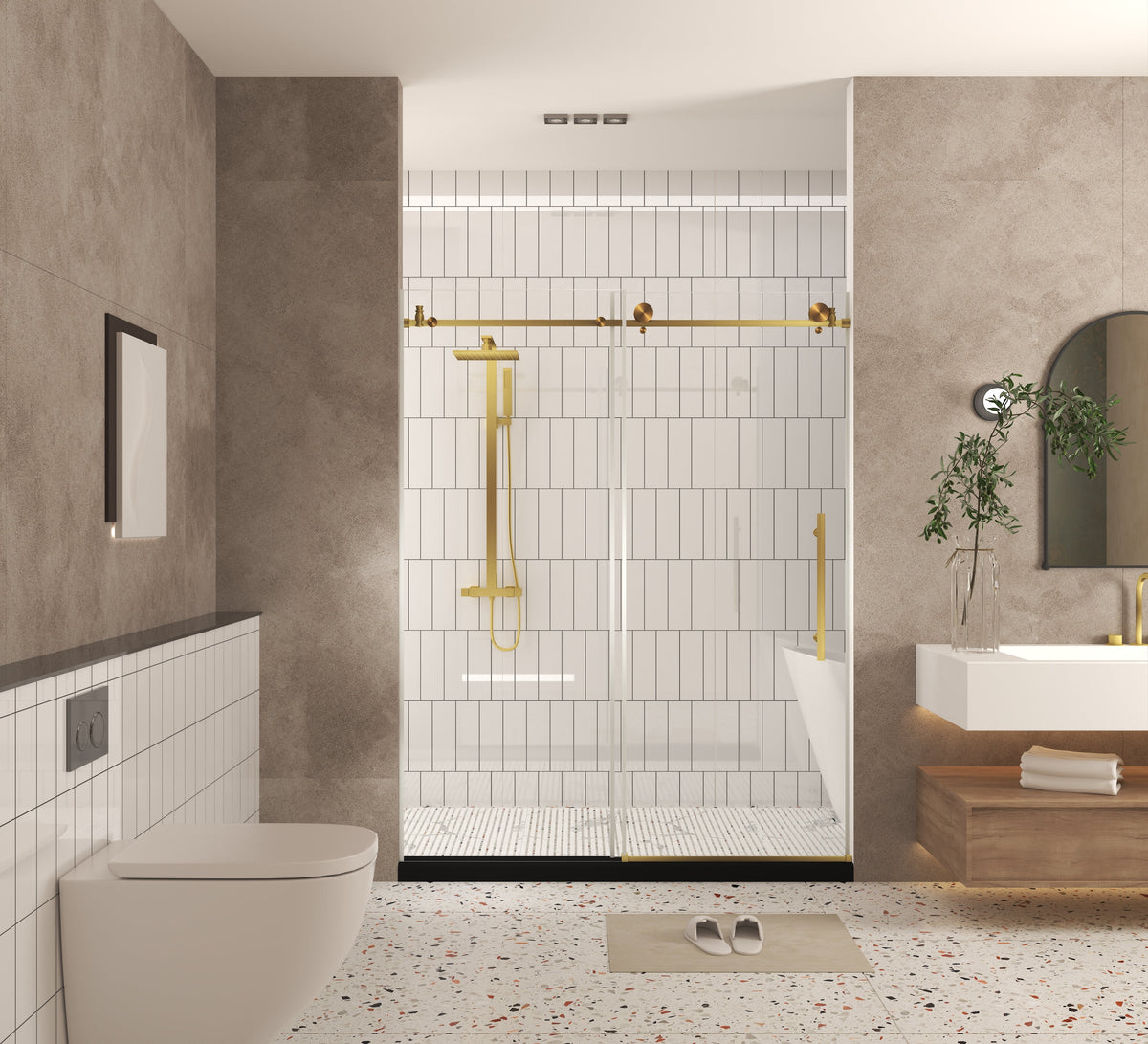 Frameless Shower Door 44-48"W x 76"H