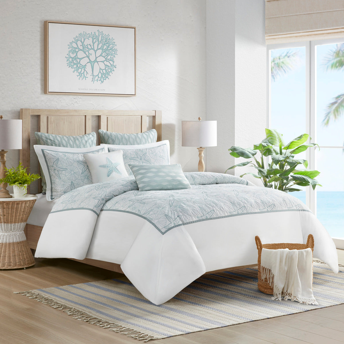 Duvet Cover Mini Set White Full/Queen