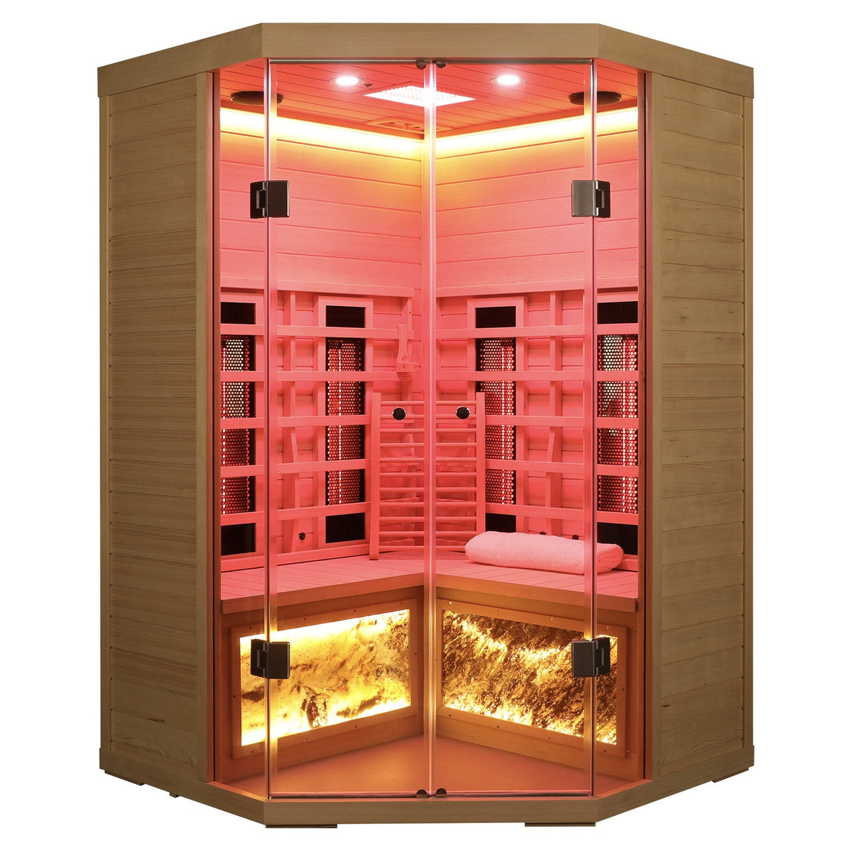 5-Person Hemlock Far-Infrared Sauna with Digital Controls - Hemlock Wood