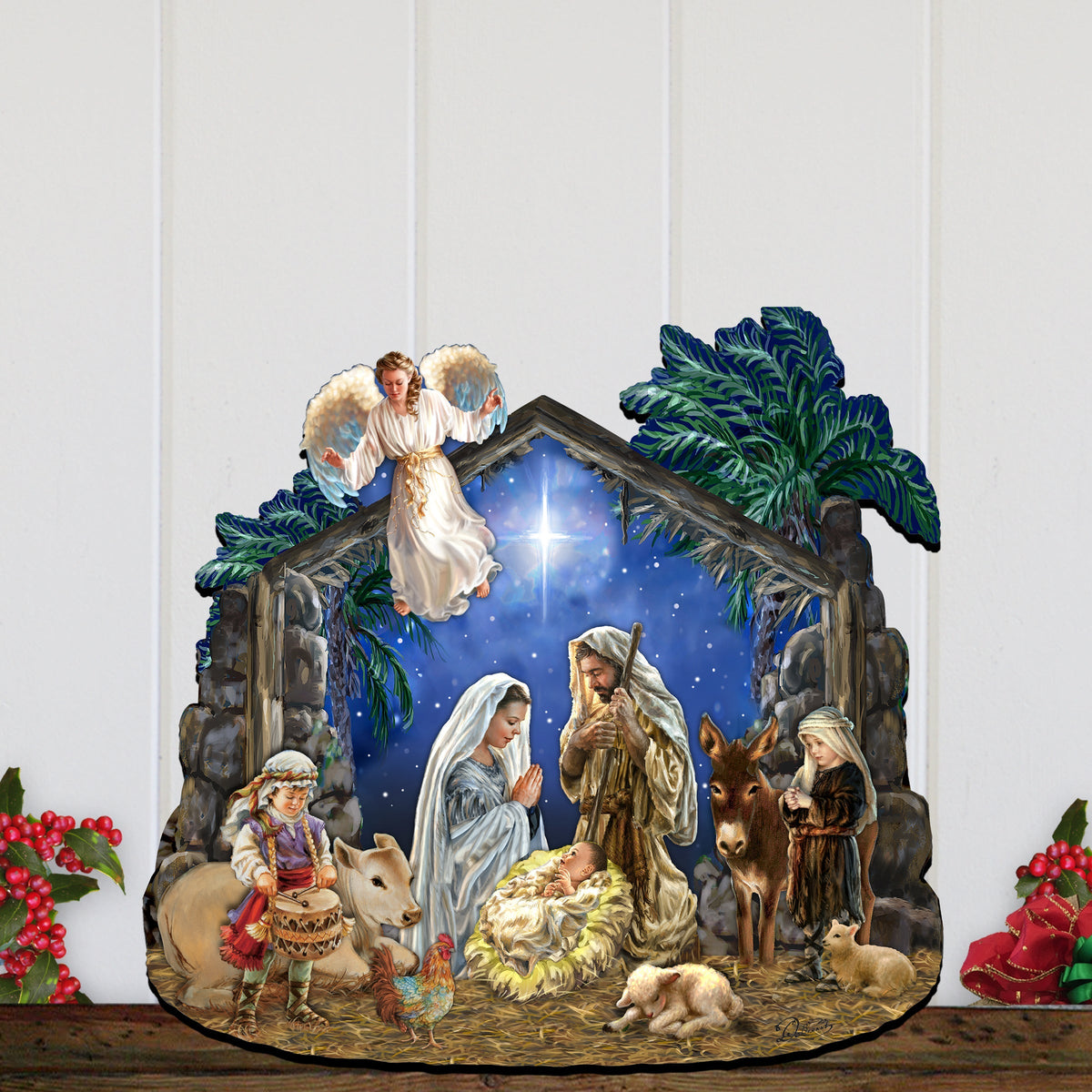 Nativity with Angel Holiday Door Decor by D. Gelsinger - Nativity Holiday Decor - 8652760H