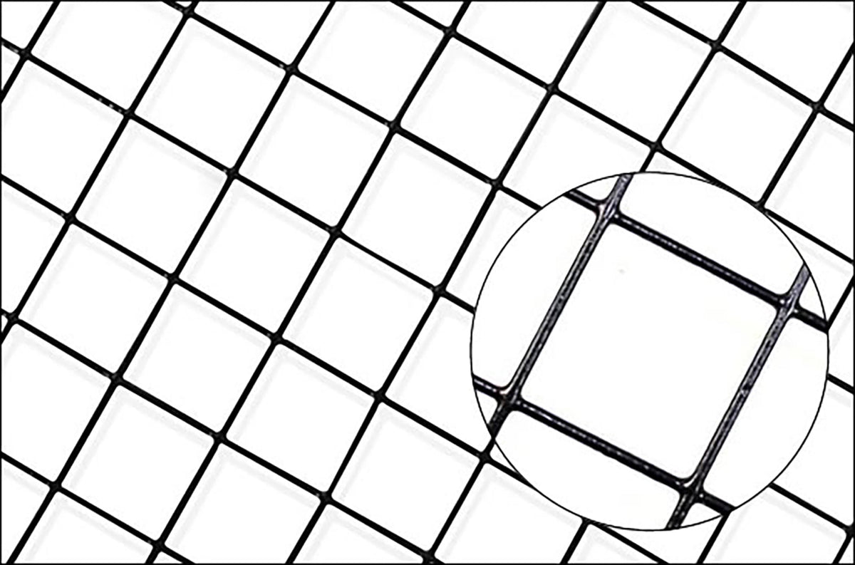 Black Hardware Cloth Wire Fencing with Vinyl Coating - Black