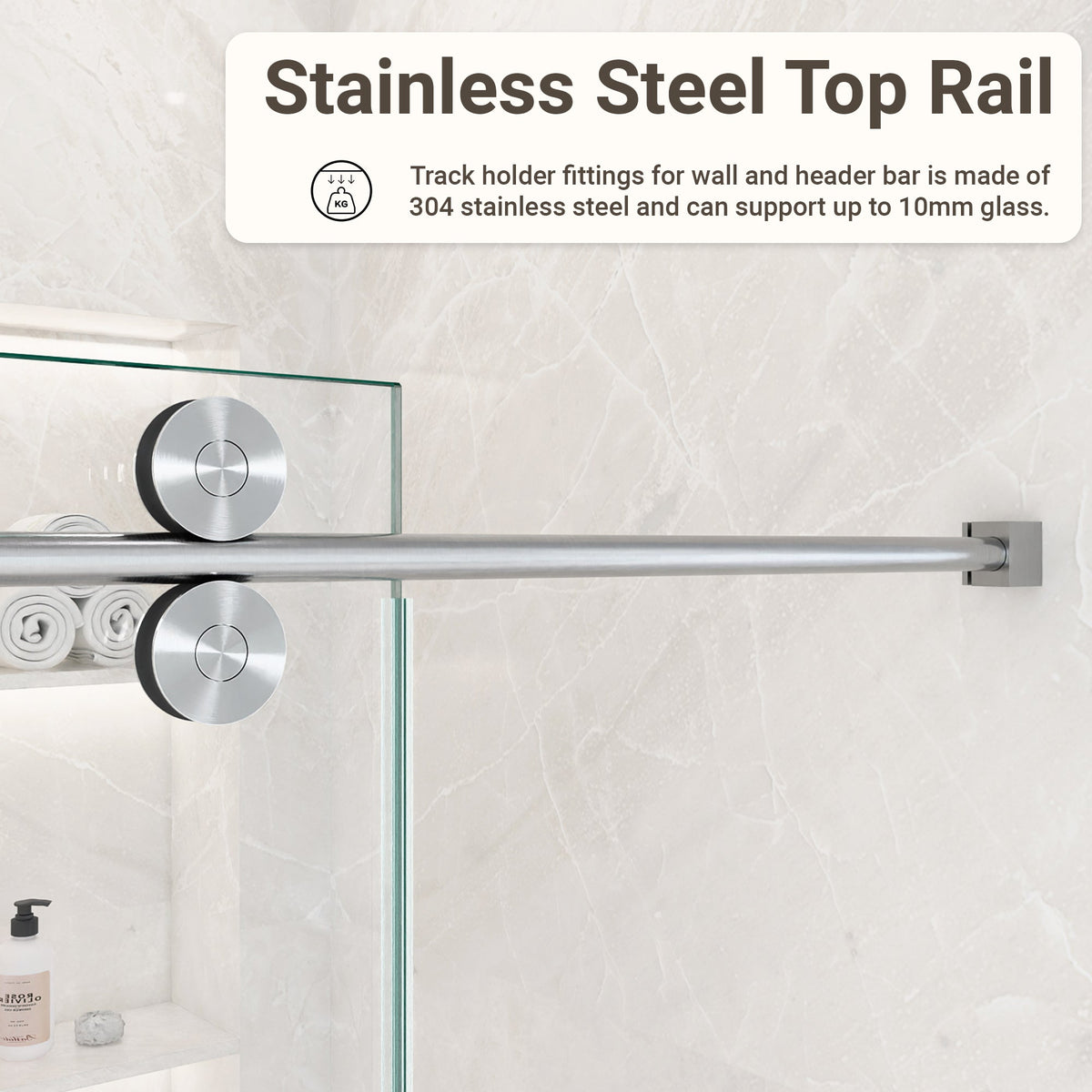 56"-60"W*72" H Frameless Single Sliding Shower Door