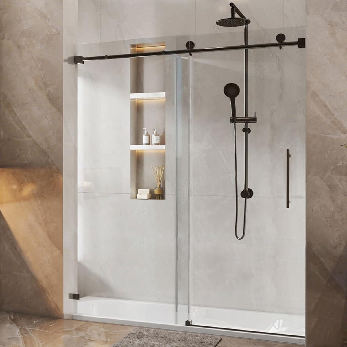 Black 1/4 Inch 6mm Glass Shower Doors