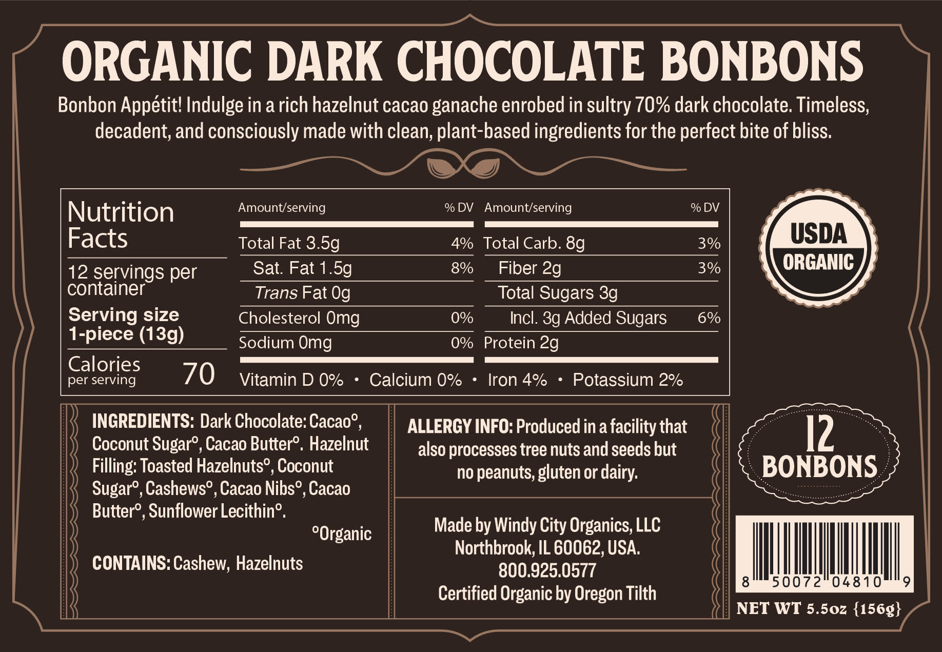Rawmio Coconut Milk Chocolate Bon Bons, 12ea