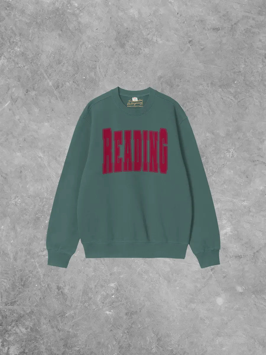 Underground Original Design: Reading Varsity Letter, Bookish Boxy Cotton Sweatshirt