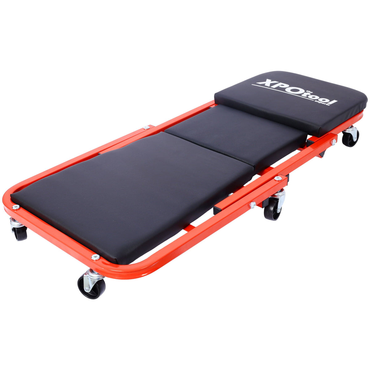 Red Z Creeper Mechanic Seat with Steel Frame and 6 Wheels - 2 in 1