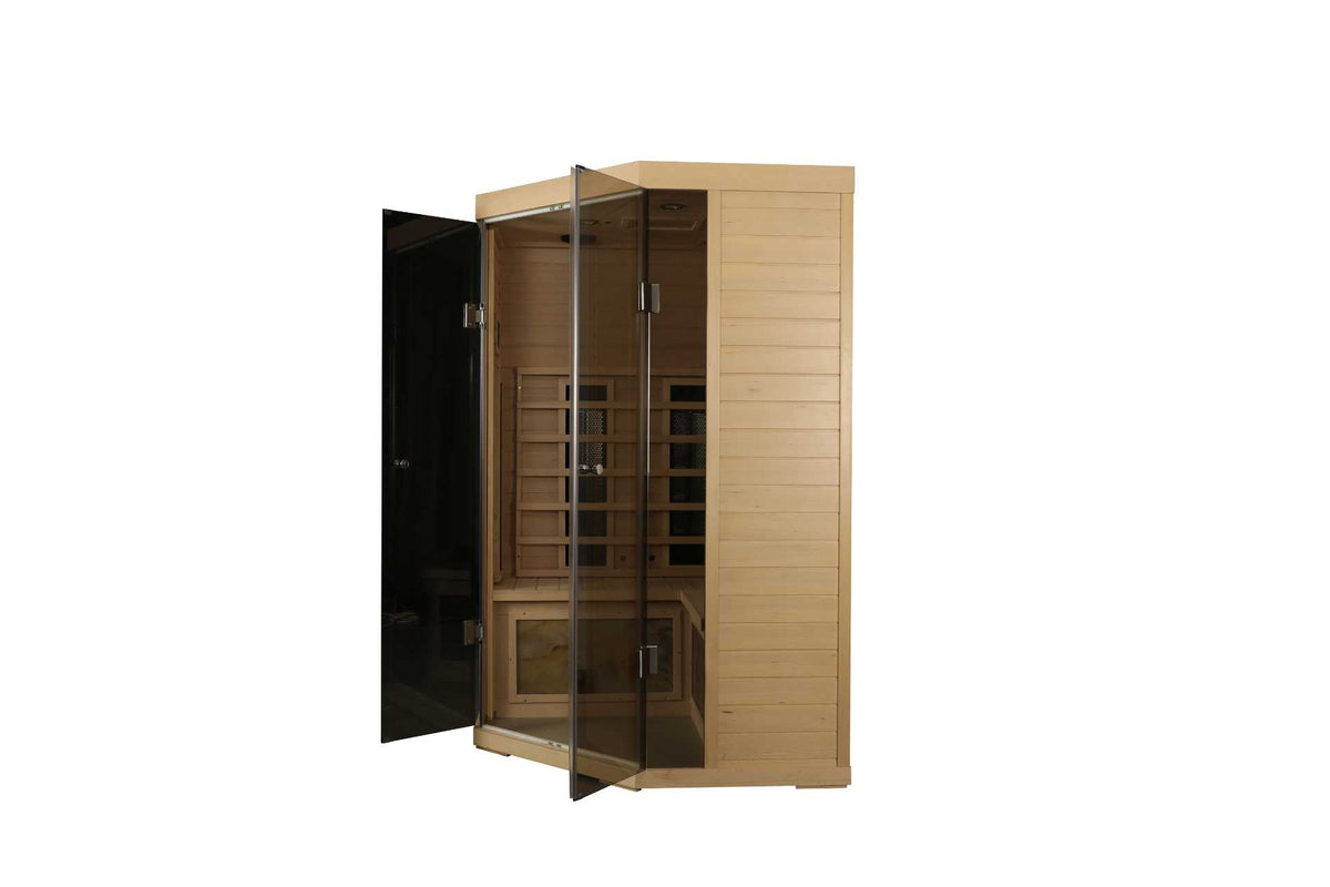 5-Person Hemlock Far-Infrared Sauna with Digital Controls - Hemlock Wood