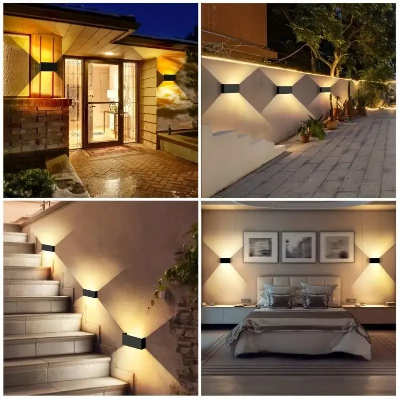 Modern black minimalist 24w led wall light outdoor sconce