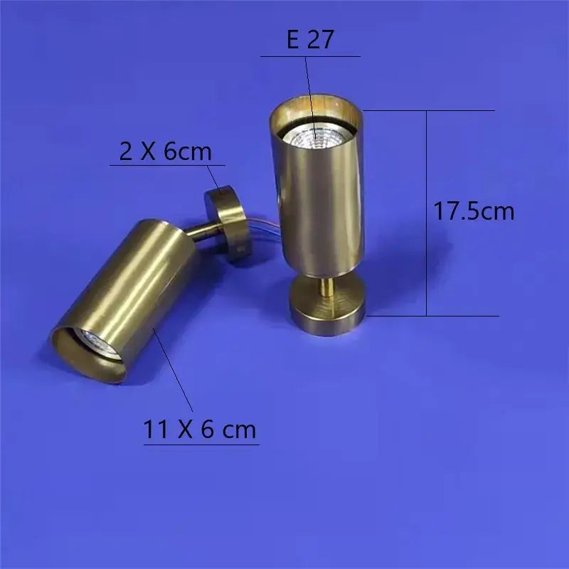 Modern brass cylindrical led ceiling track downlight kitchen light