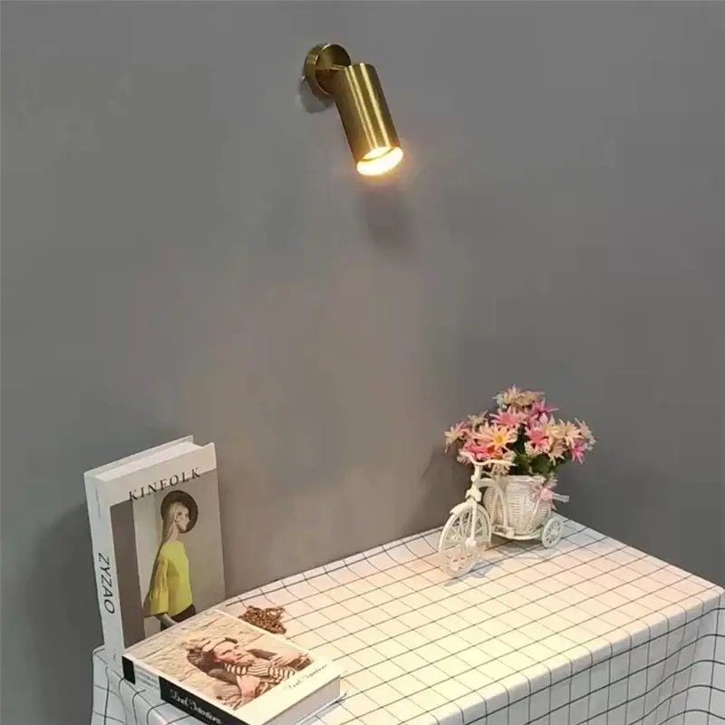 Modern brass cylindrical led ceiling track downlight kitchen light