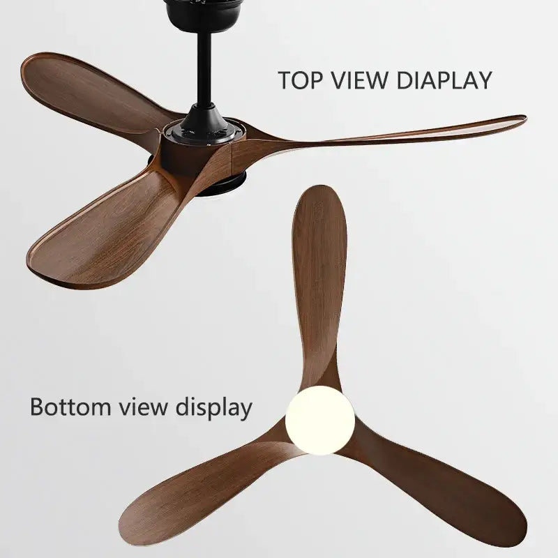 Modern white and wood 60inch ceiling fan with led light living room