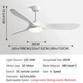 Modern white and wood 60inch ceiling fan with led light living room