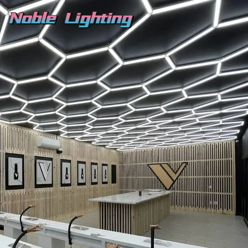 Modern geometric 6500k led hexagrid – workshop ceiling light panel