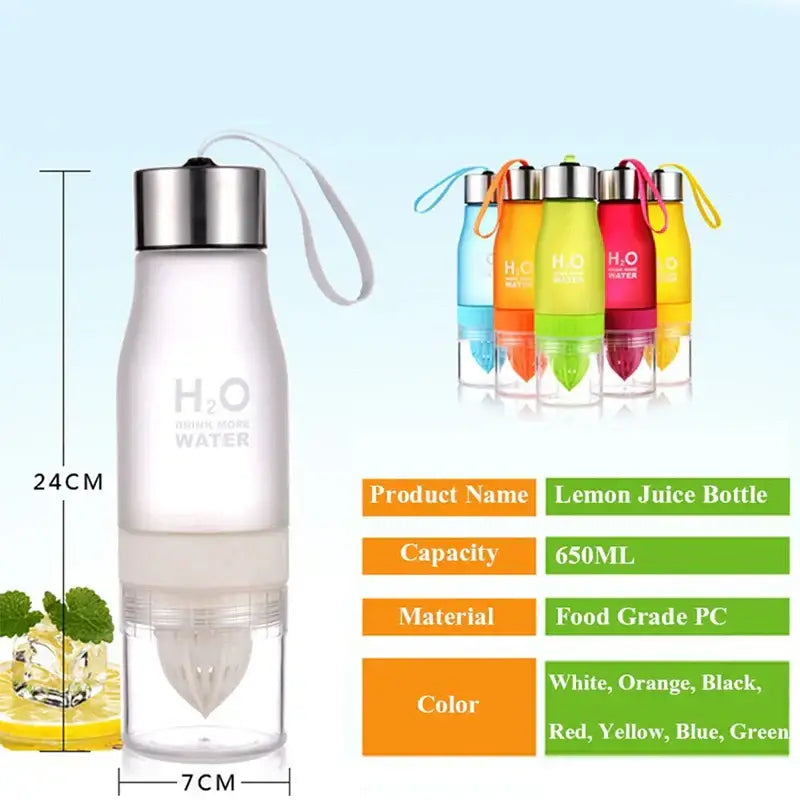 Black & white infuser water bottle kitchen hydration set