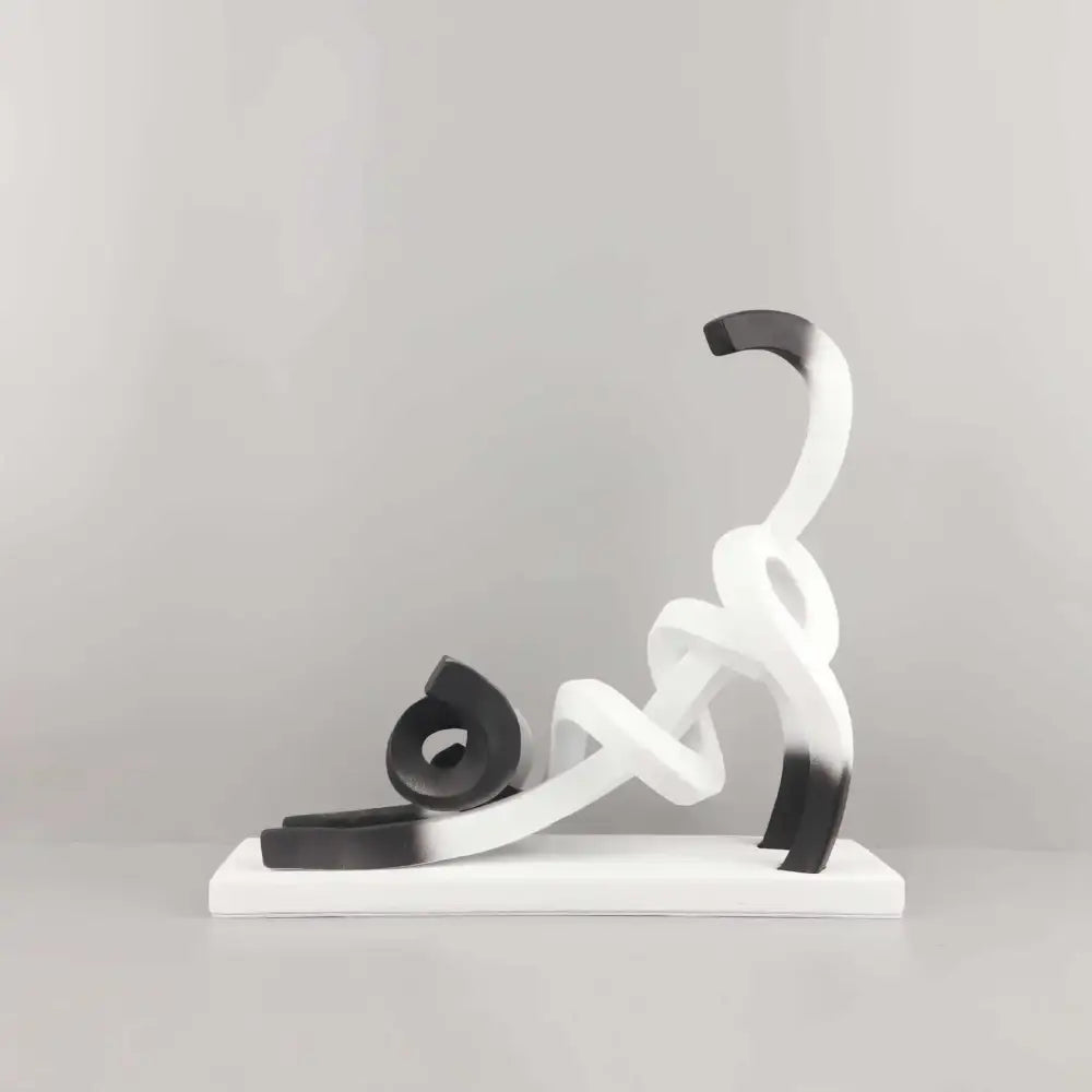 Pink & black decorbites abstract cat sculpture bedroom art