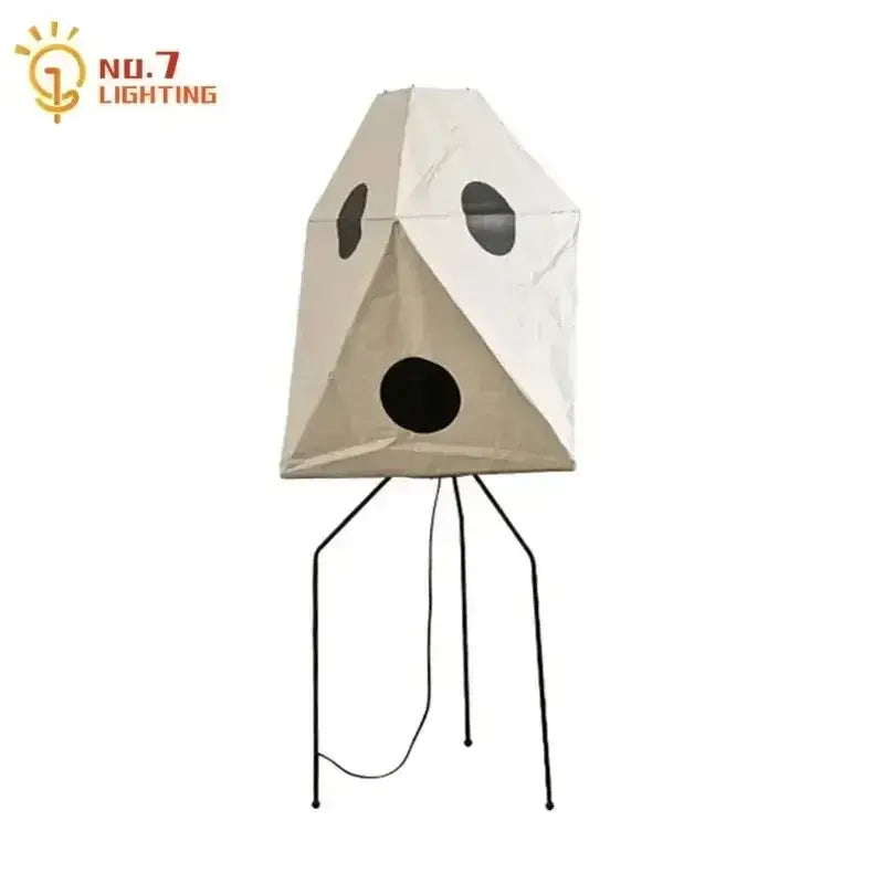 Geometric beige & black paper noguchi table lamp bedroom light