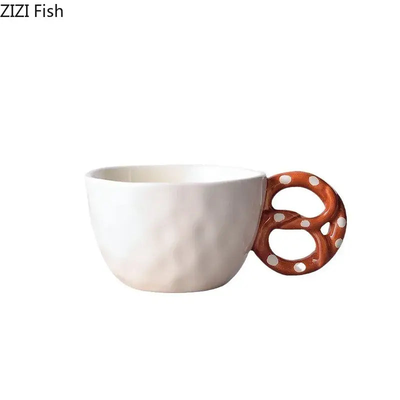 Polka dot biscuit mug ceramic cup and saucer set kitchen decor