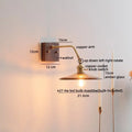 Antique brass amber glass wall sconce adjustable bedroom reading lamp