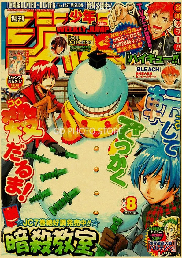Jump magazine masked character kraft paper anime poster bedroom decor