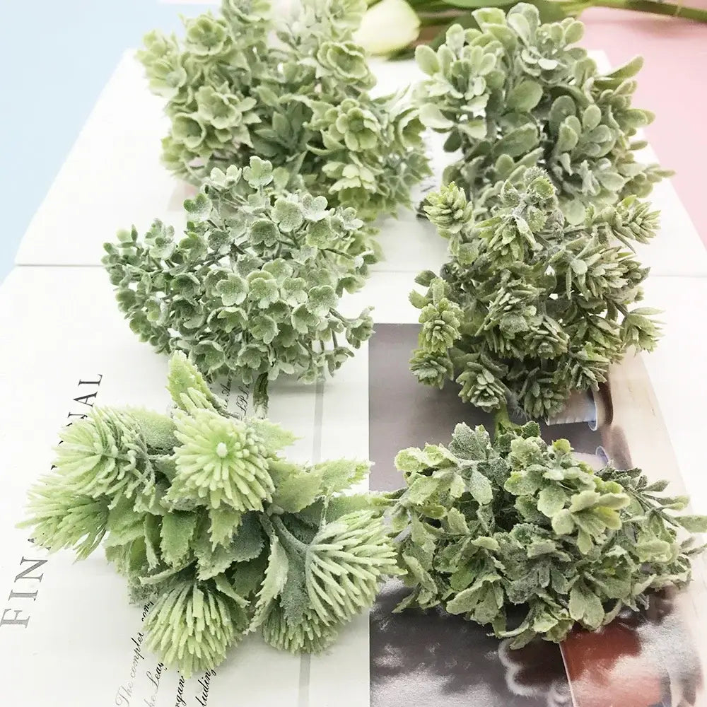 Pastel pink and lavender artificial succulent tree living room decor