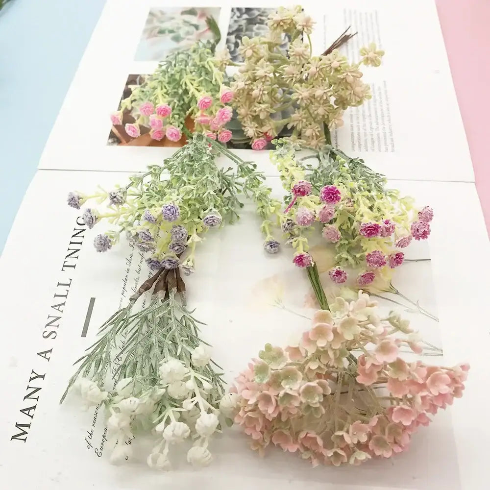 Pastel pink and lavender artificial succulent tree living room decor