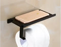 Modern matte black bathroom multi-function holder with shelf