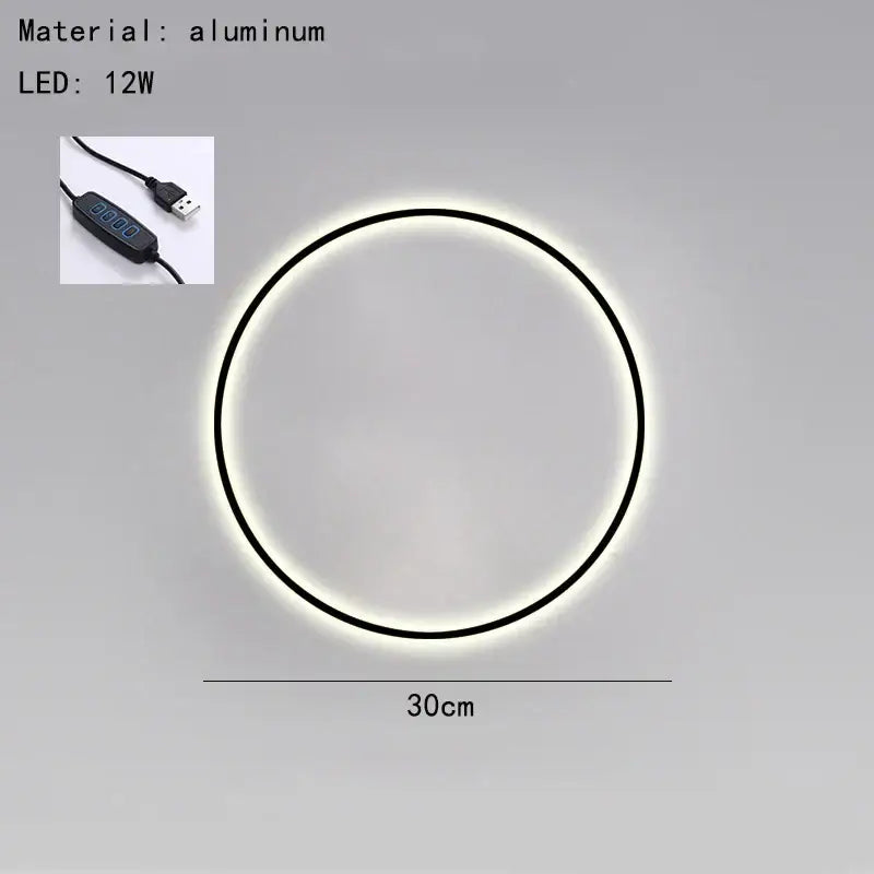 Decorbites black gold dimmable led wall sconce bedroom light rings