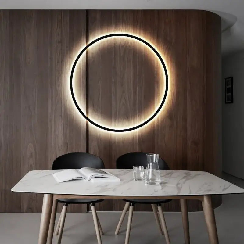 Decorbites black gold dimmable led wall sconce bedroom light rings