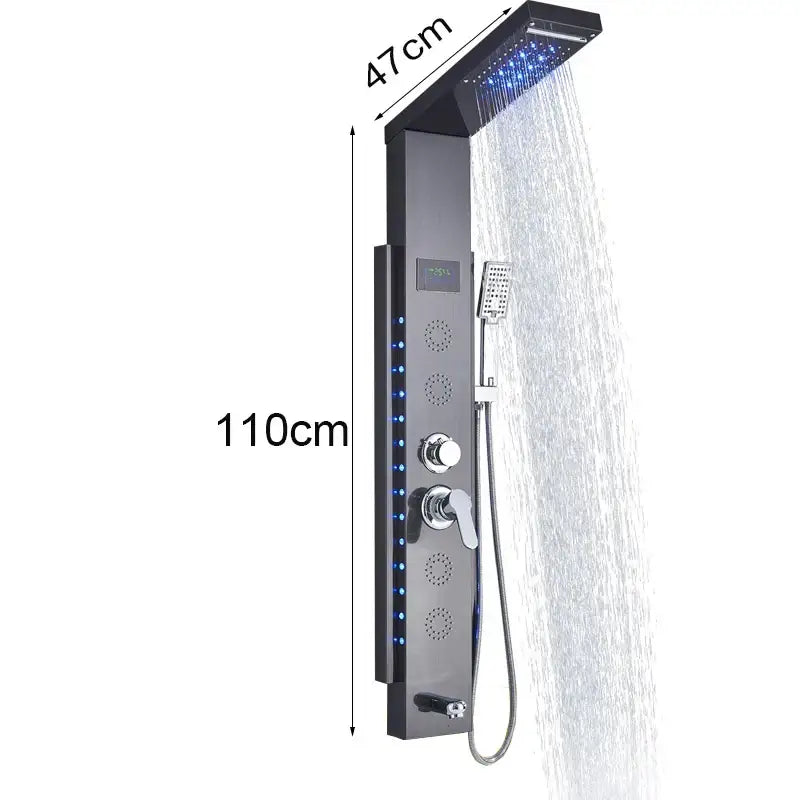 Decorbites black led shower panel bathroom faucet with blue light