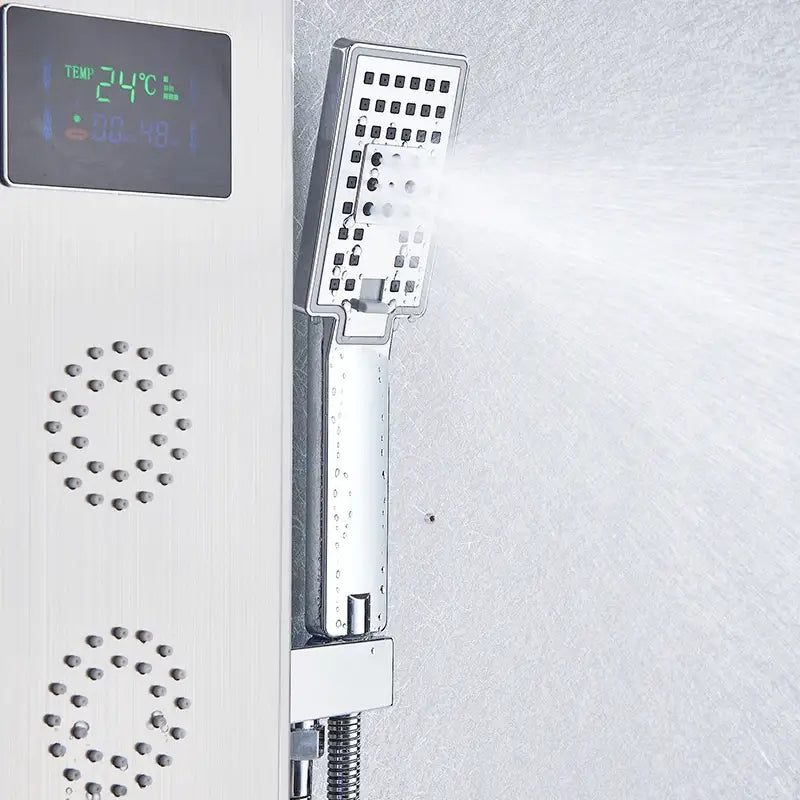Modern black led shower panel bathroom faucet with 5 functions