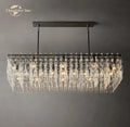 Modern black marignan crystal rectangular chandelier dining room