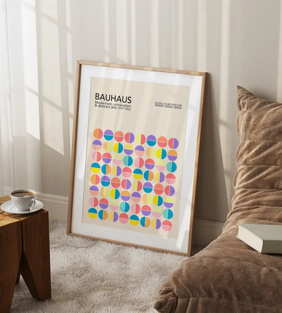 Bauhaus red & blue geometric eye canvas print living room wall art