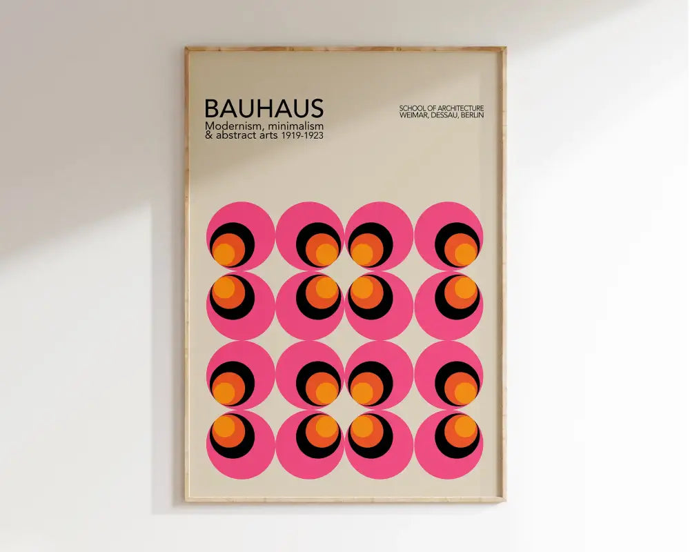Bauhaus pastel geometric wall art canvas – living room framed poster