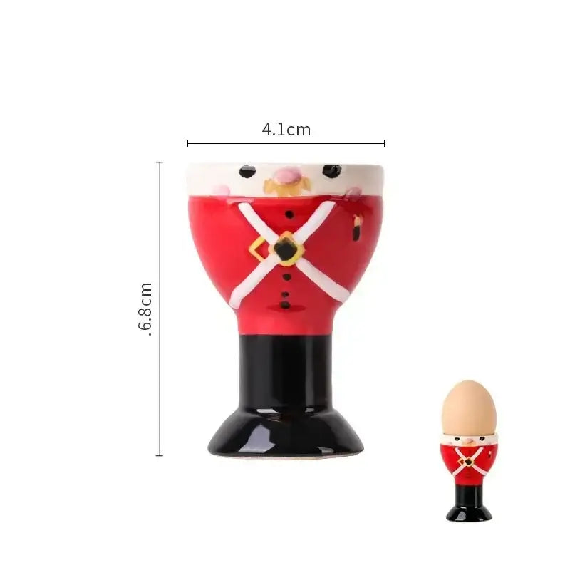 British soldier red & black ceramic egg cup holder kitchen tableware