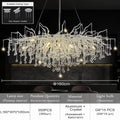 Modern chrome rectangular crystal chandelier dining room light fixture