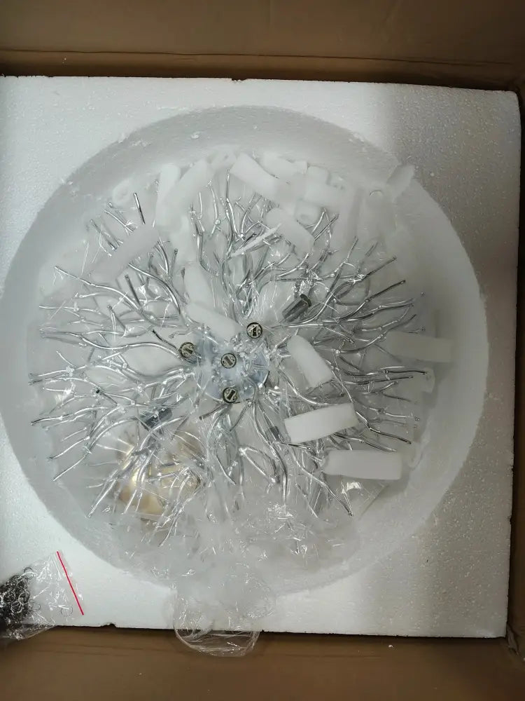 Modern chrome rectangular crystal chandelier dining room light fixture
