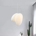 Modern cream white glass stacked pendant light dining room
