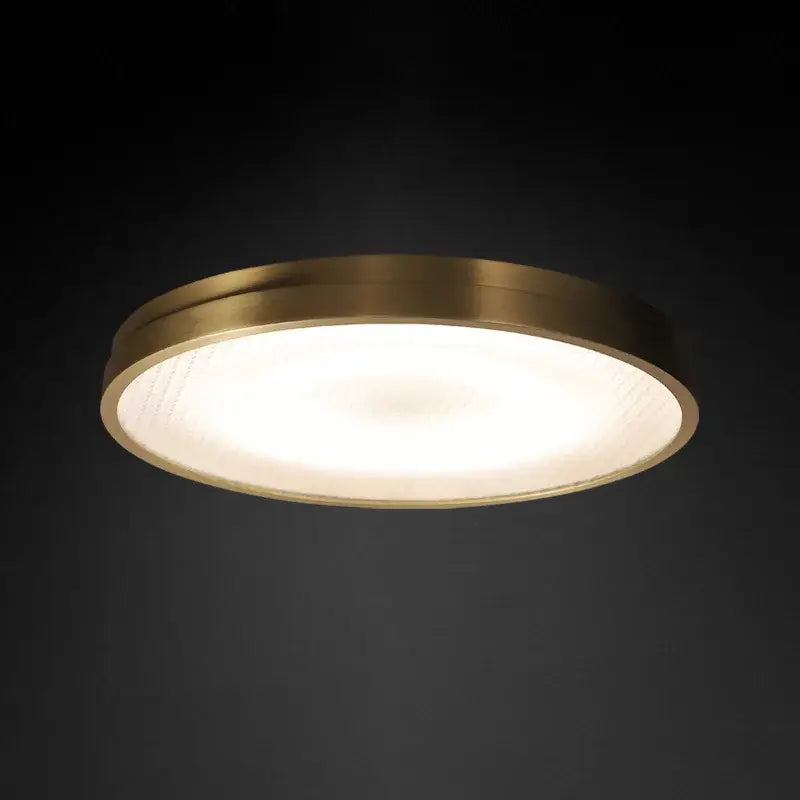 Modern brushed brass copper ceiling lamp bedroom frosted glass light