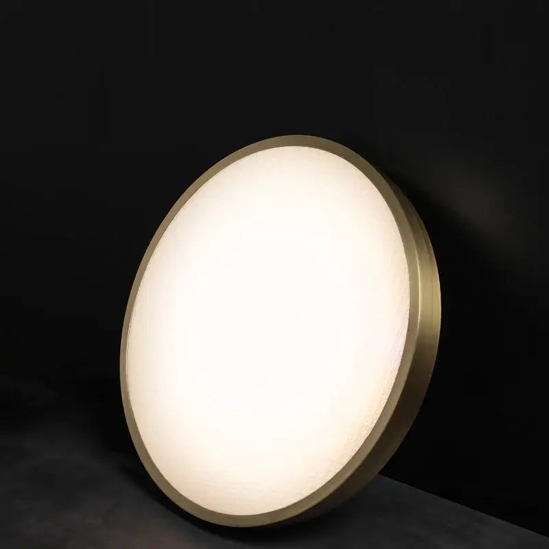 Modern brushed brass copper ceiling lamp bedroom frosted glass light
