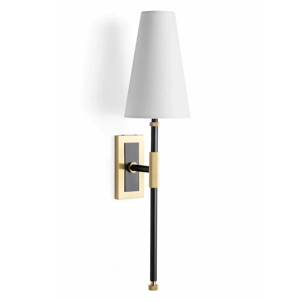 Black and brass copper cloth led wall lamp for bedroom reading