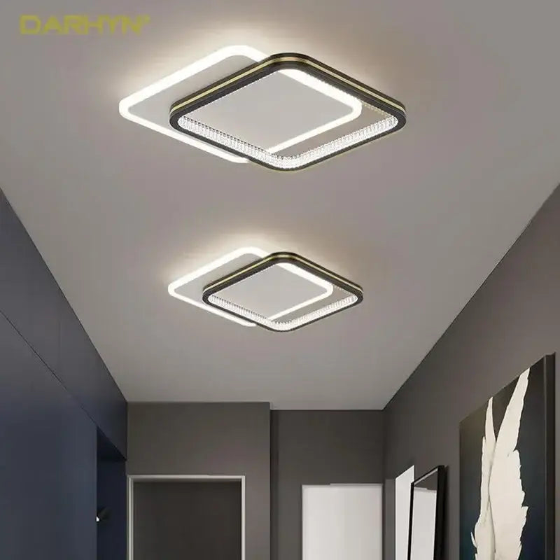 Modern gold crystal ceiling light for bedroom and living room
