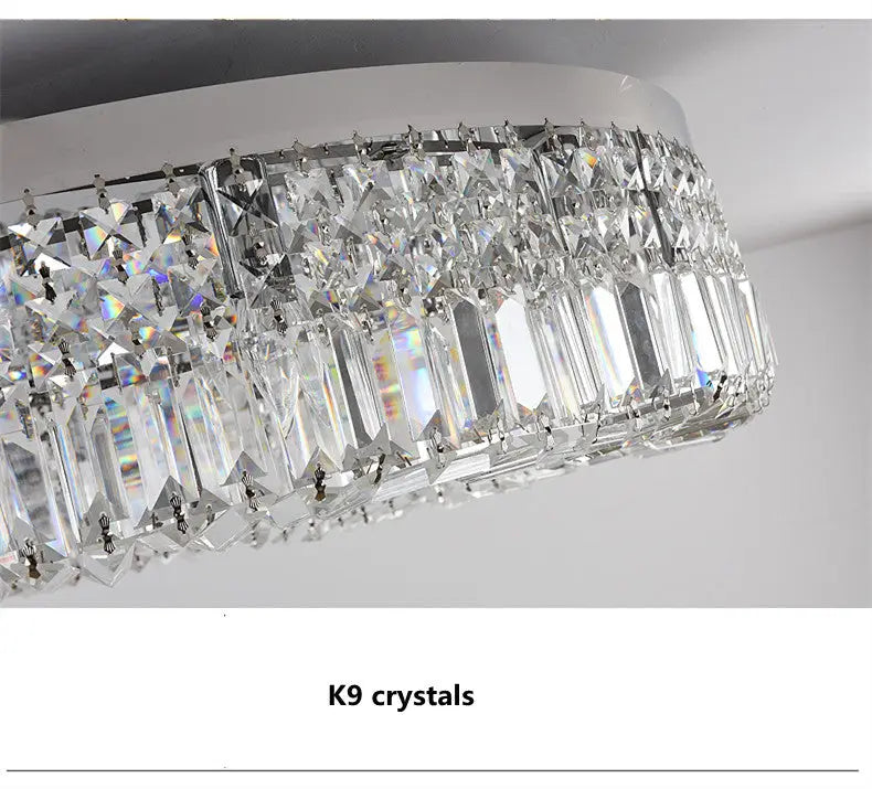 Modern gold multi tier crystal led ceiling light dining room