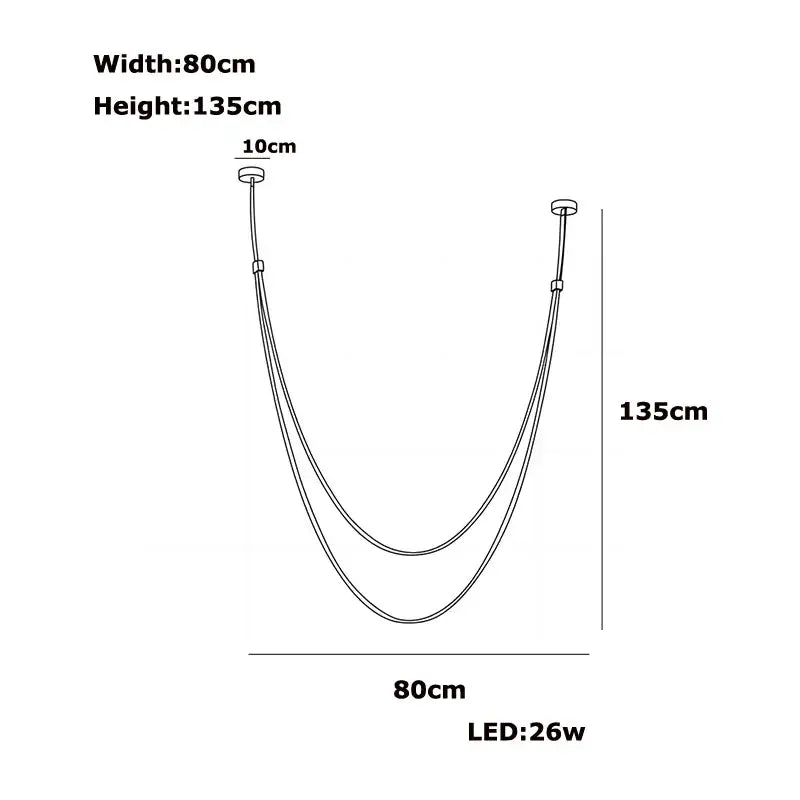 Modern flexible leather belt led chandelier – living room light