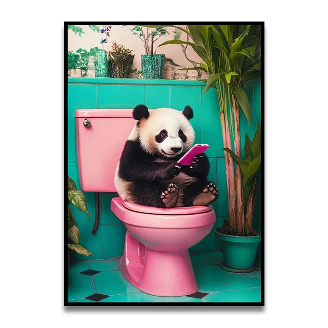 Funny christmas gingerbread man bathroom canvas wall art