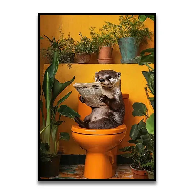Funny christmas gingerbread man bathroom canvas wall art