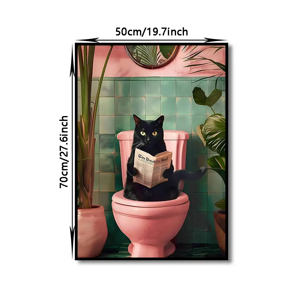 Funny koala reading newspaper bathroom canvas wall art