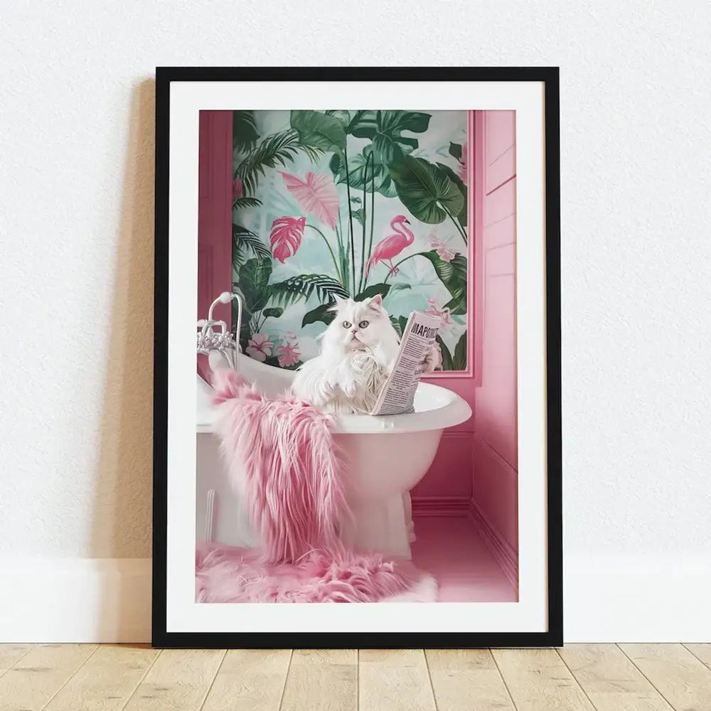 Funny chocolate lab dog on toilet bathroom canvas wall art print